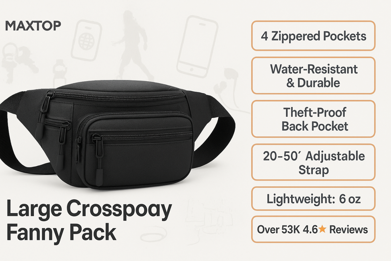 MAXTOP Large Fanny Pack Review: Best Crossbody Waist Pack 2025
