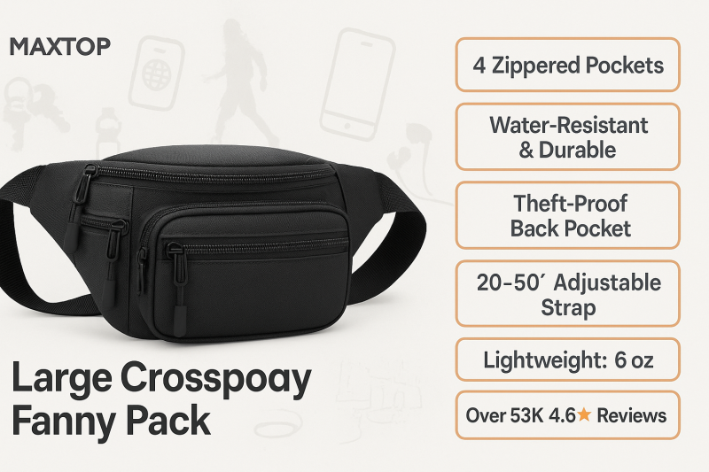 MAXTOP Large Fanny Pack Review: Best Crossbody Waist Pack 2025
